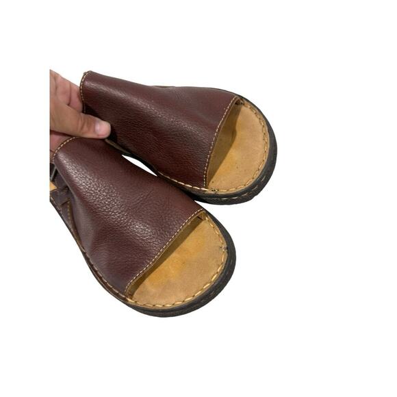 90s Y2K Montego BAY Club Slip On Sling back Leather Slide Sandals size 9.5 - Picture 4 of 8